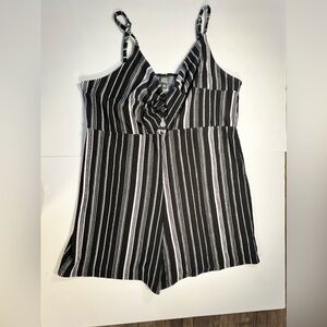 Striped romper with cut out twist